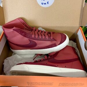 Red  Nike High-Top Blazers Sneakers